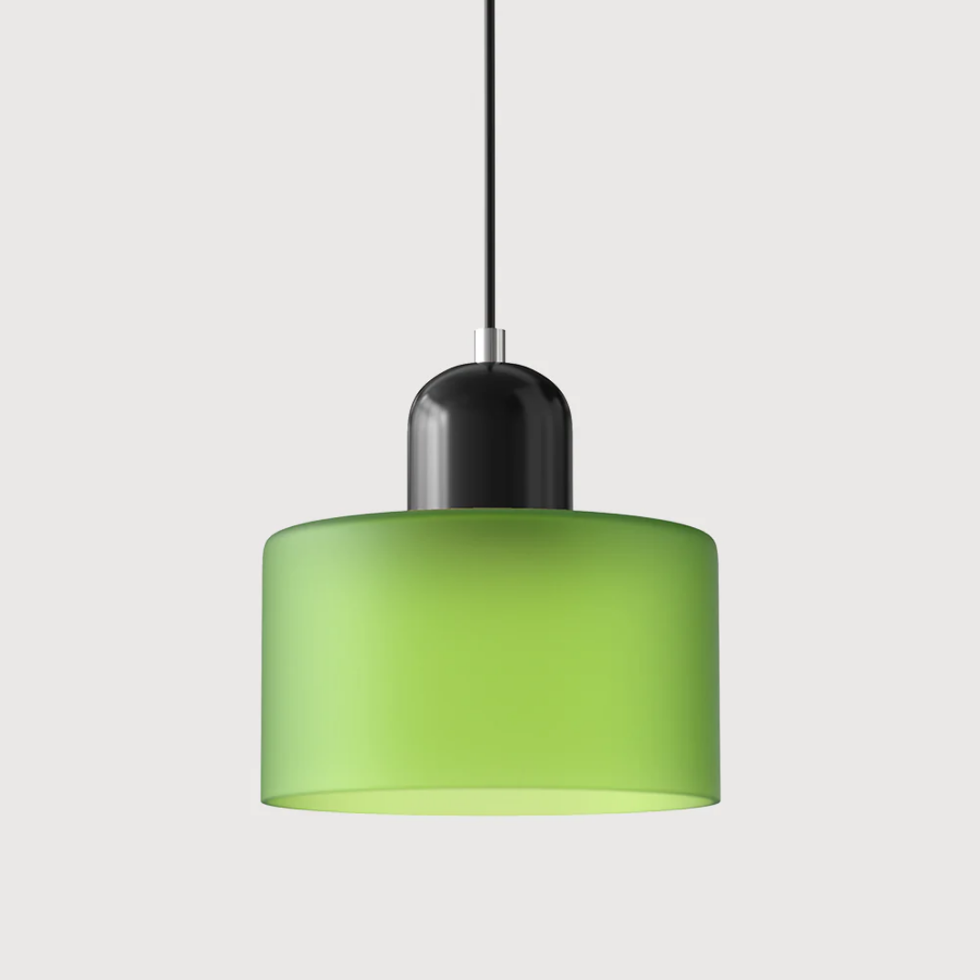 Two-Tone Glass Drum Pendant Light