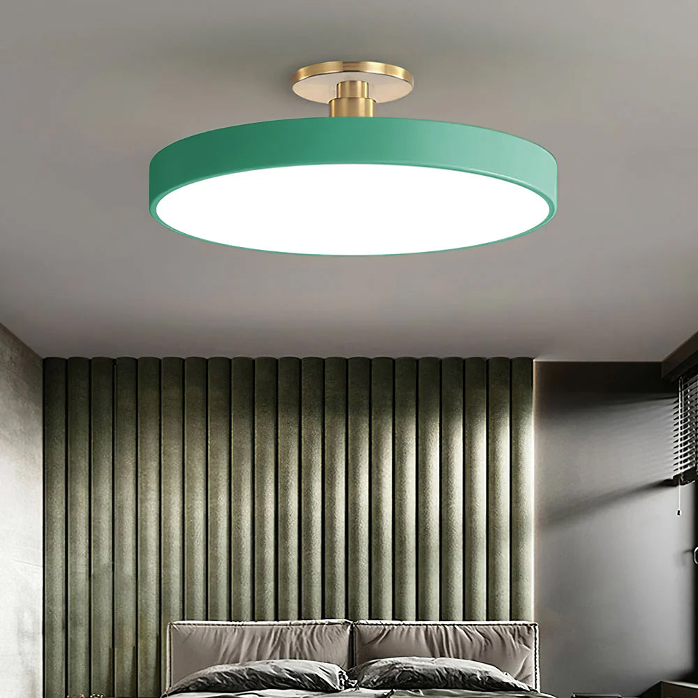 Modern Round LED Semi-Flush Ceiling Light – Minimalist Disc Fixture