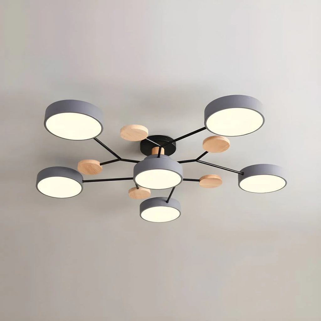 Modern Multi-Arm LED Semi-Flush Chandelier – 4 / 5 / 6 / 7 Lights