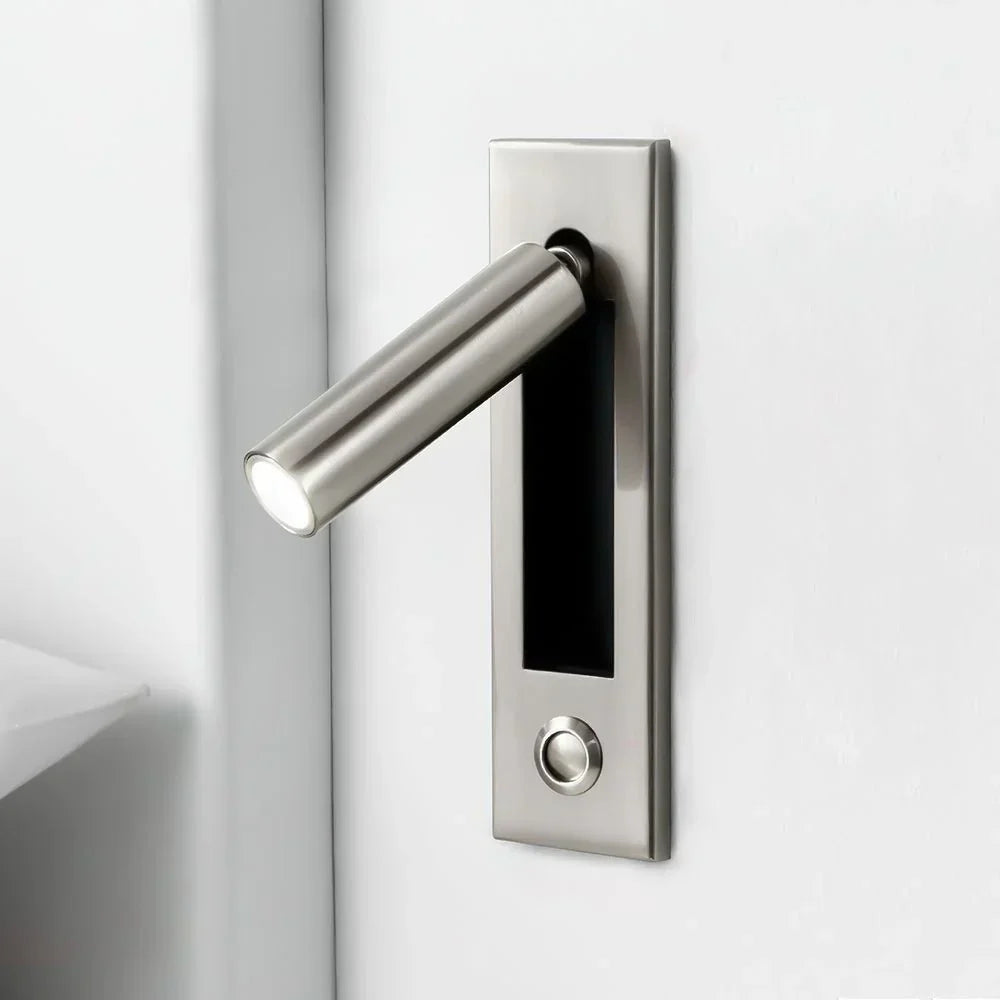 Adjustable LED Wall Reading Light – Rotatable Metal Bedside Sconce