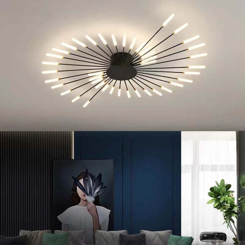 Modern Sputnik Semi-Flush Chandelier – Multi Arm Ceiling Light
