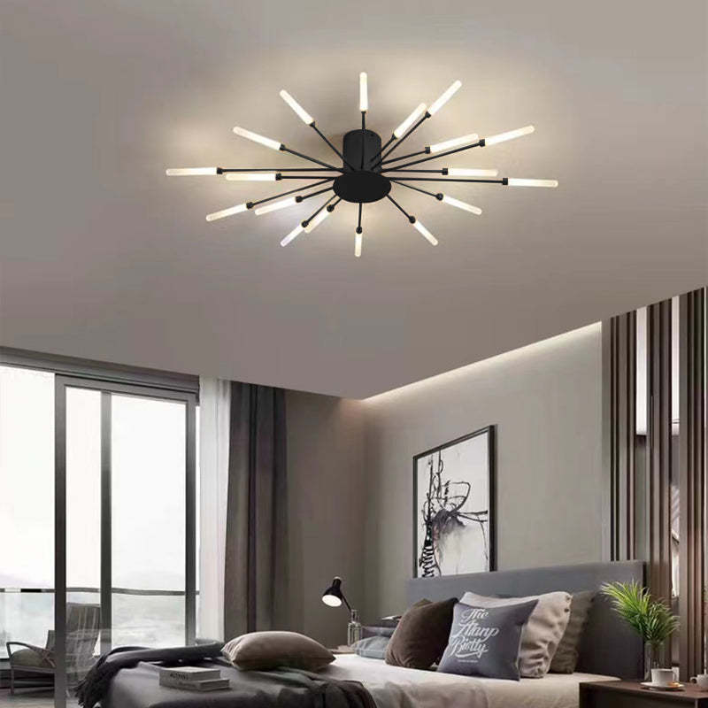 Modern Sputnik Semi-Flush Chandelier – Multi Arm Ceiling Light