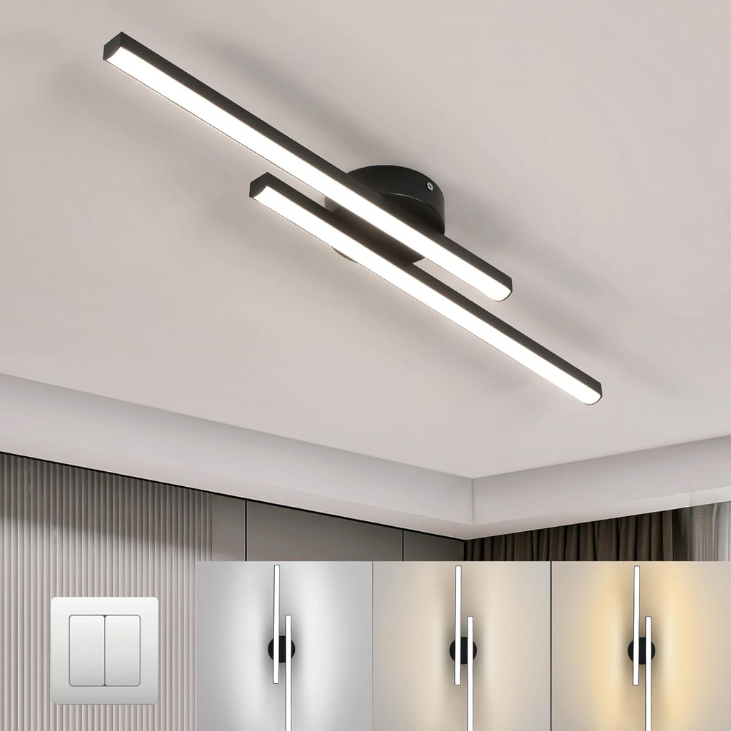 Modern Linear LED Semi-Flush Ceiling Light – Slim Strip Fixture