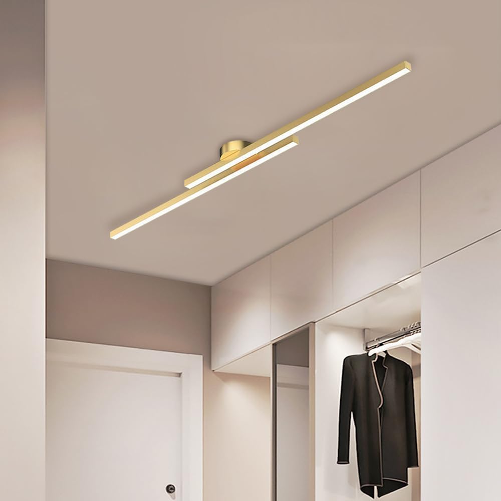 Modern Linear LED Semi-Flush Ceiling Light – Slim Strip Fixture