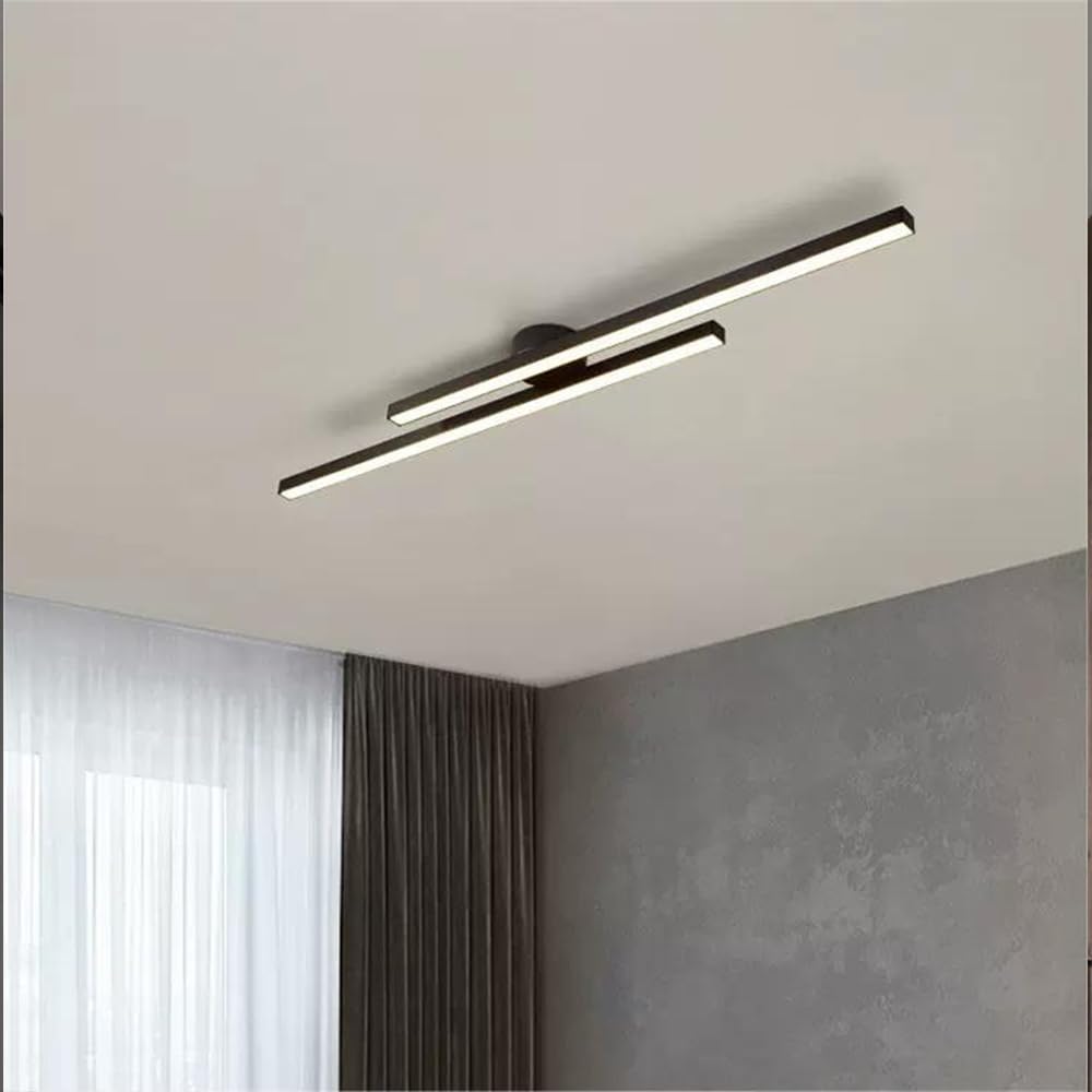 Modern Linear LED Semi-Flush Ceiling Light – Slim Strip Fixture