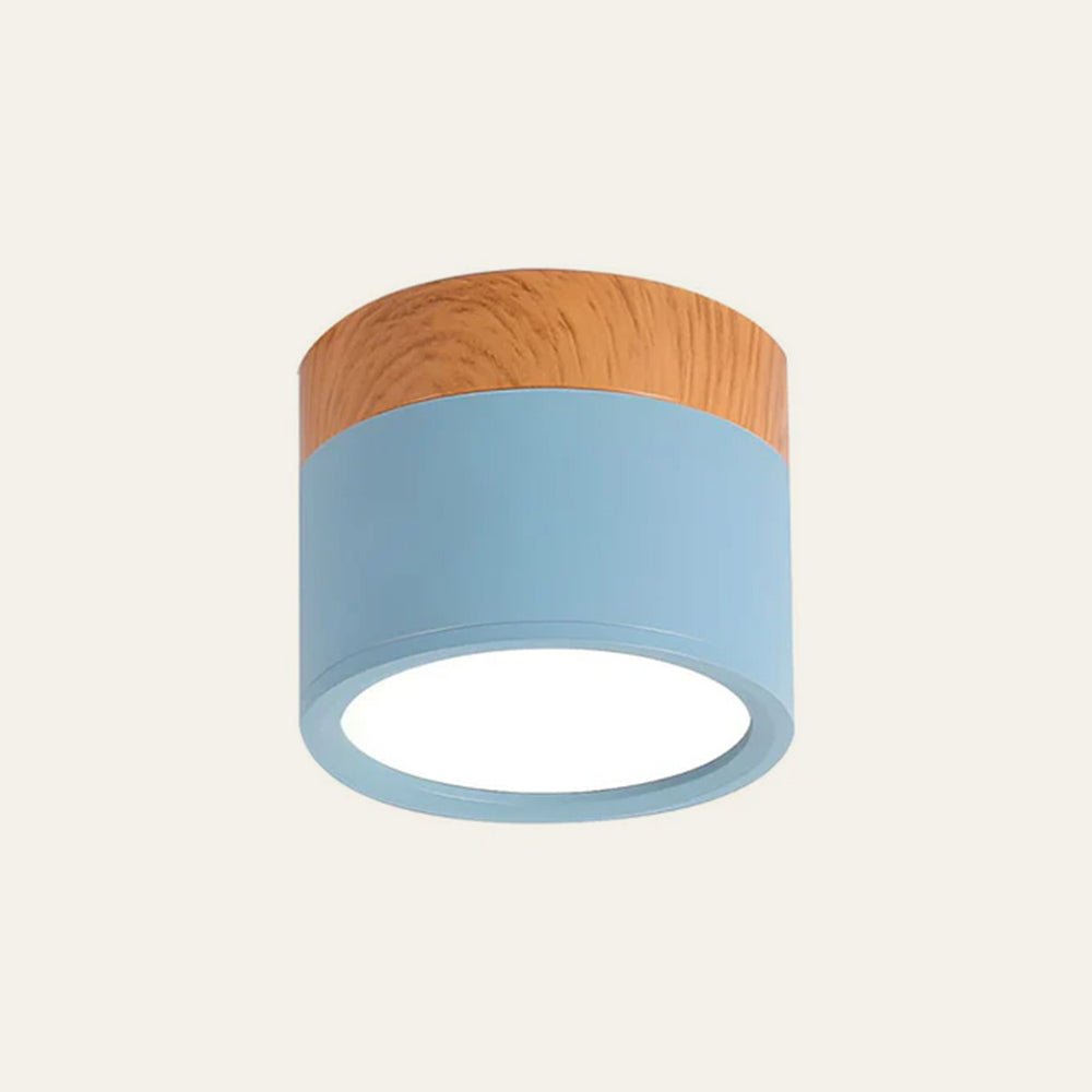 Modern Cylinder LED Flush Ceiling Light – Small Surface Mount Fixture