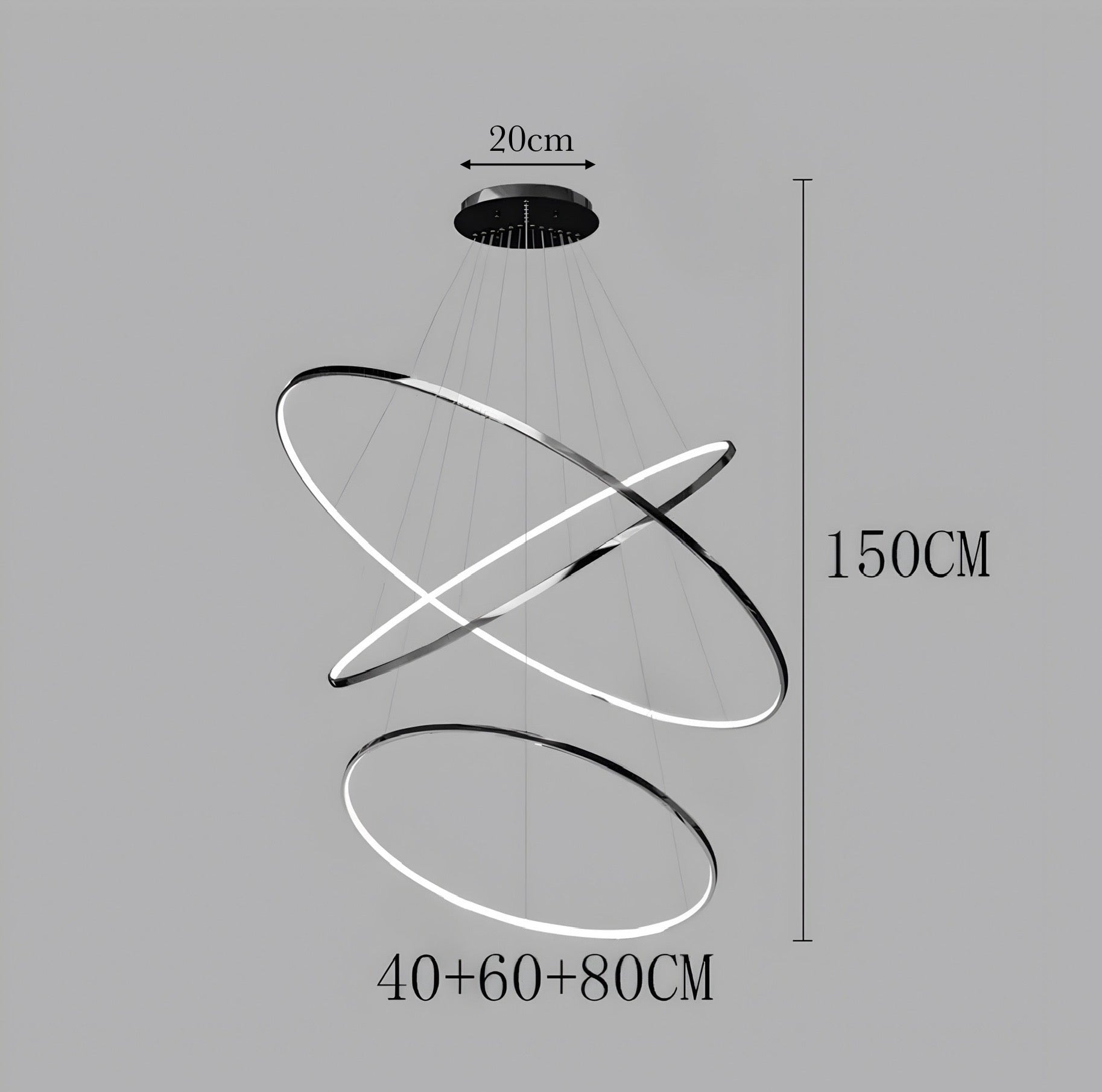 Modern Spiral LED Chandelier – Multi-Ring Luxury Staircase Light (3–8 Rings)