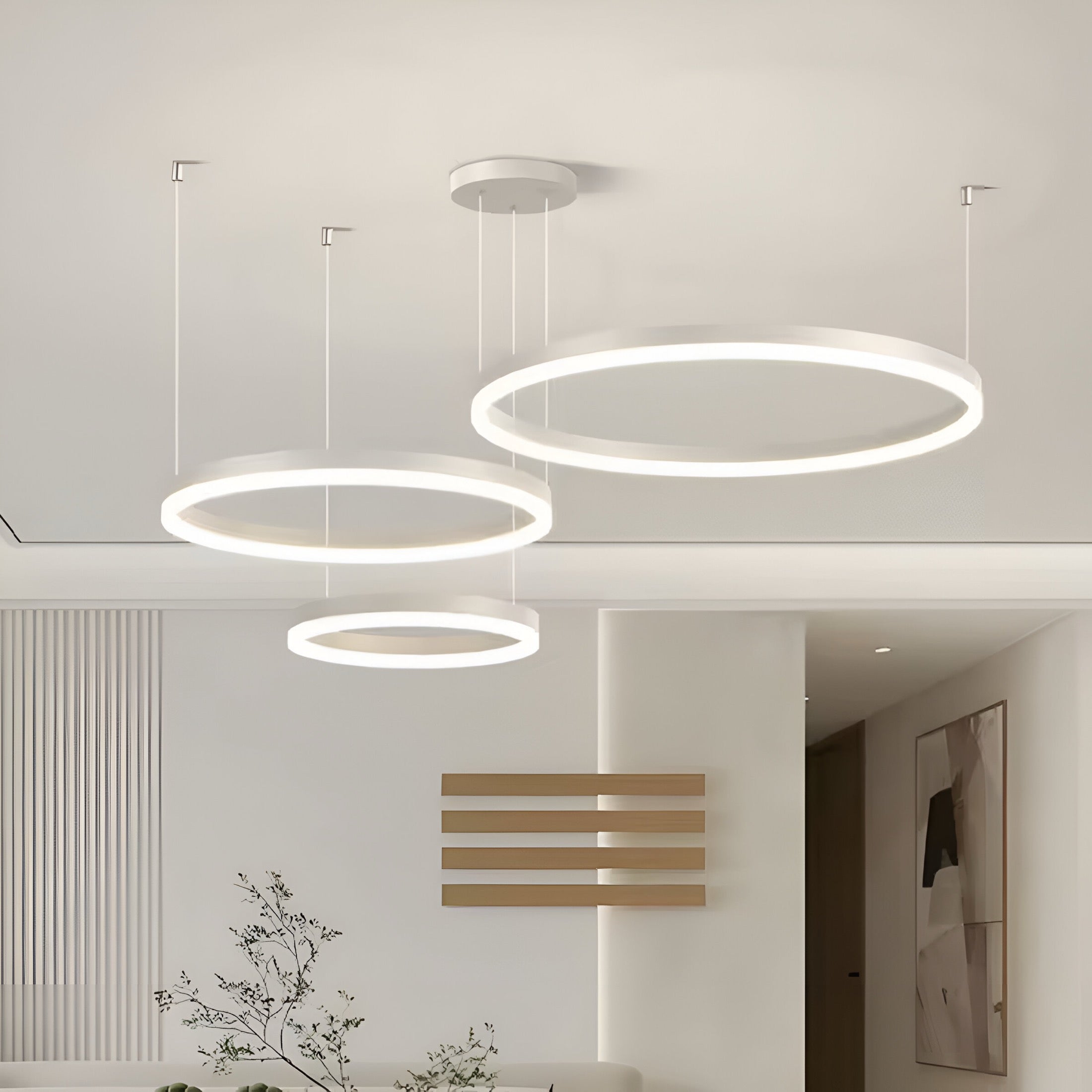 Modern LED Ring Chandelier – Adjustable Multi-Ring Pendant Light