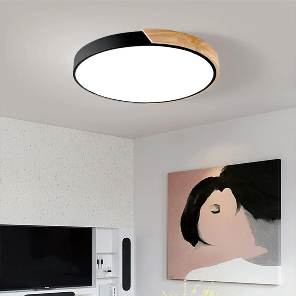Modern Round LED Flush Ceiling Light – Color Accent Low Profile Fixture