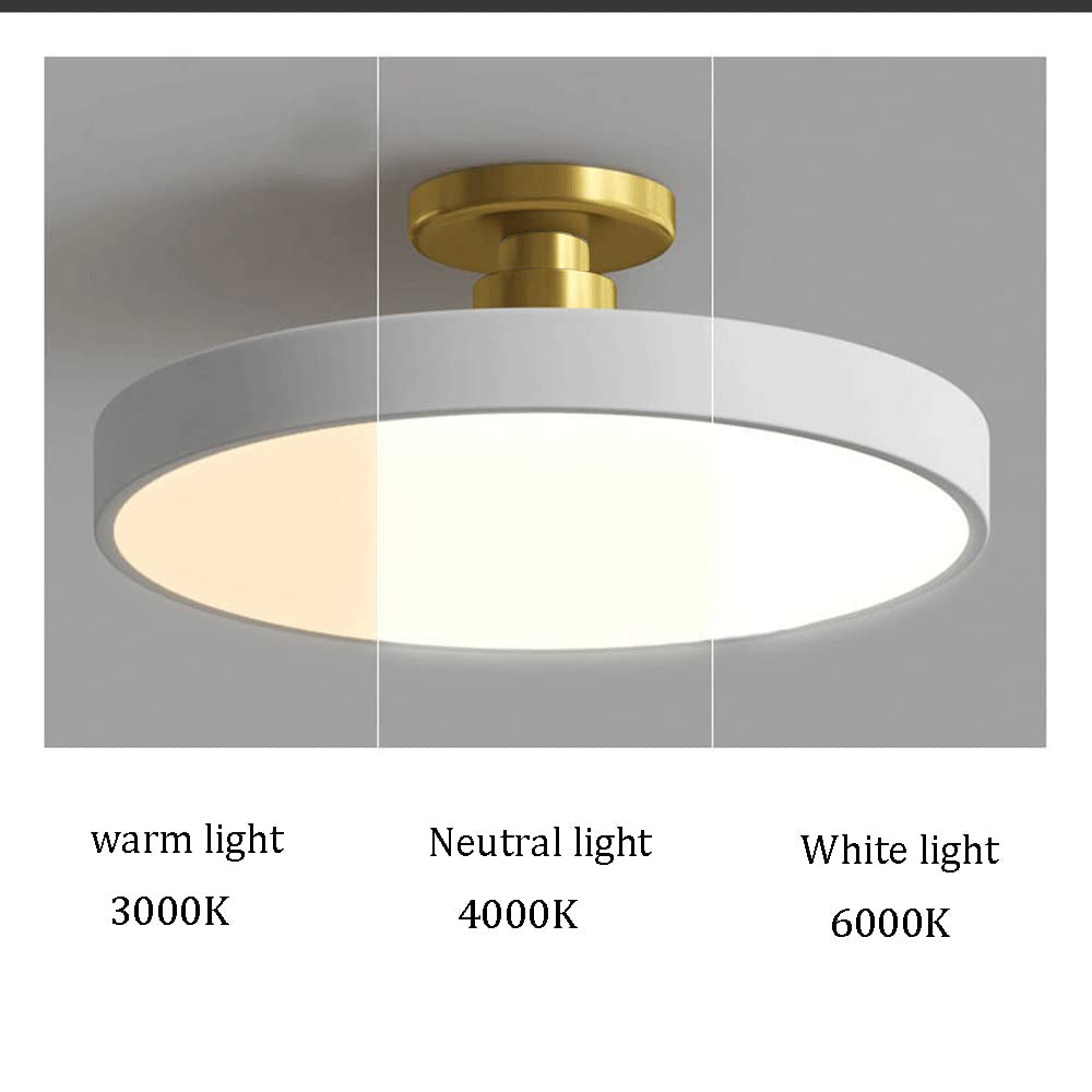 Modern Round LED Semi-Flush Ceiling Light – Minimalist Disc Fixture