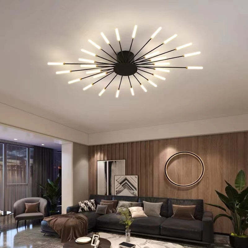 Modern Sputnik Semi-Flush Chandelier – Multi Arm Ceiling Light