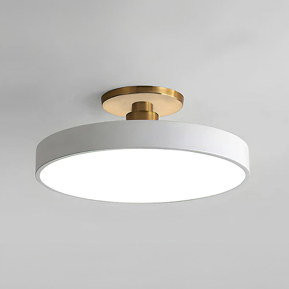 Modern Round LED Semi-Flush Ceiling Light – Minimalist Disc Fixture