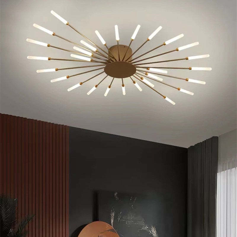 Modern Sputnik Semi-Flush Chandelier – Multi Arm Ceiling Light