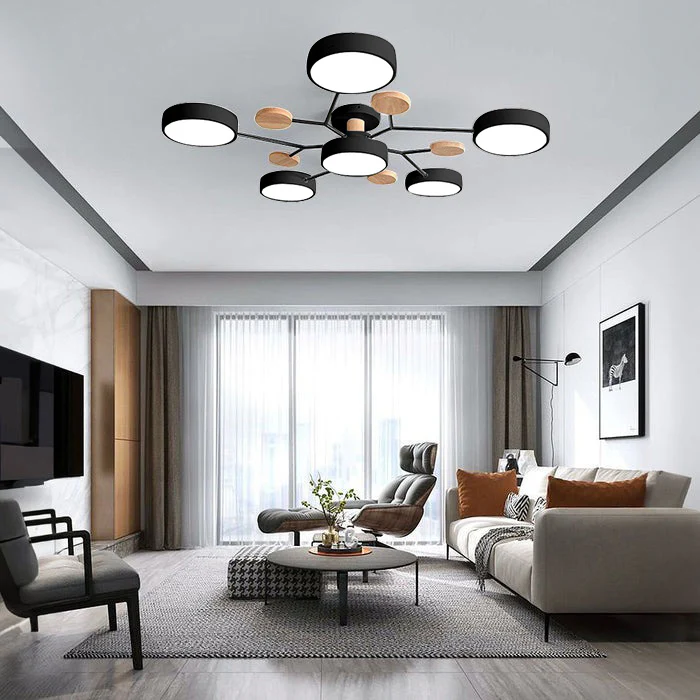 Modern Multi-Arm LED Semi-Flush Chandelier – 4 / 5 / 6 / 7 Lights