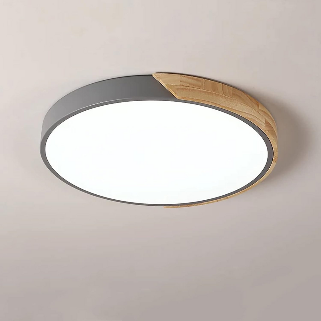 Modern Round LED Flush Ceiling Light – Color Accent Low Profile Fixture