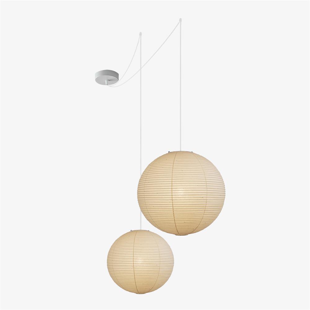 Japanese Paper Globe Pendant Light – Minimalist Rice Paper Ceiling Lamp