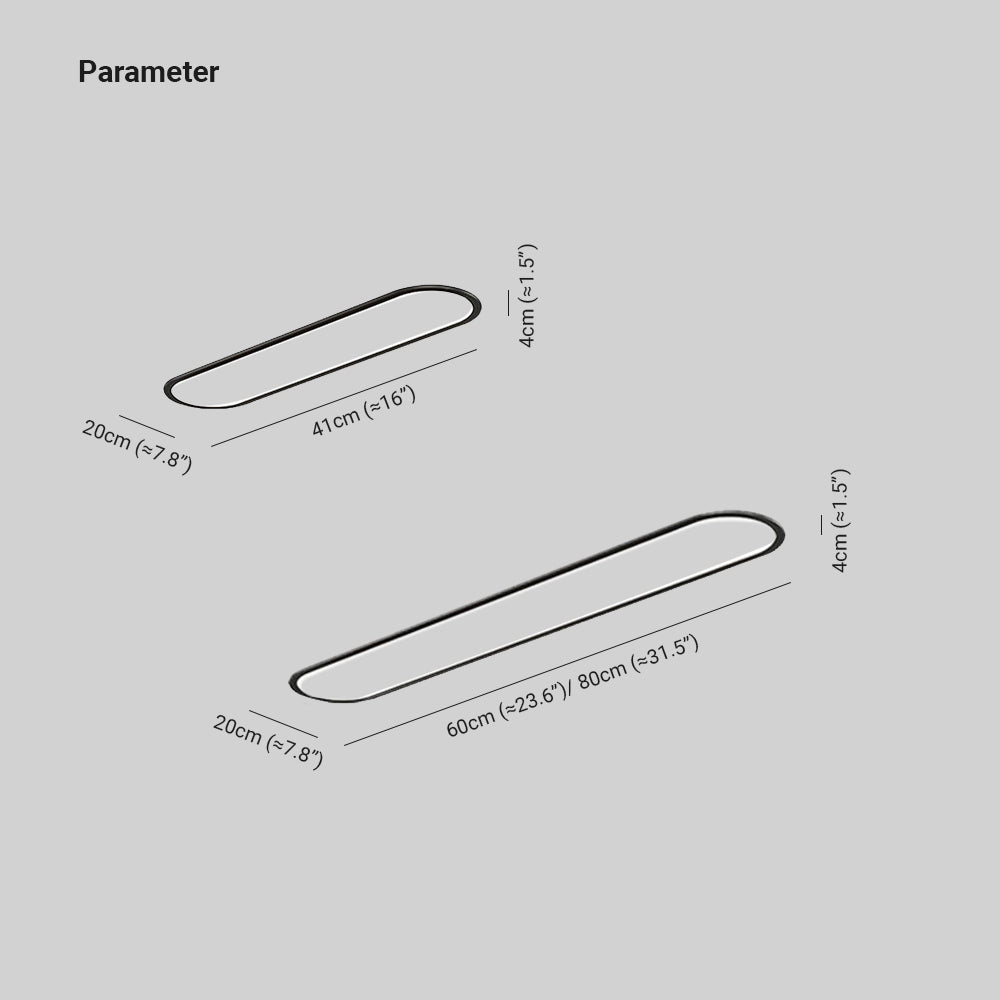 Oval LED Flush Mount Ceiling Light – Modern Linear Surface Fixture