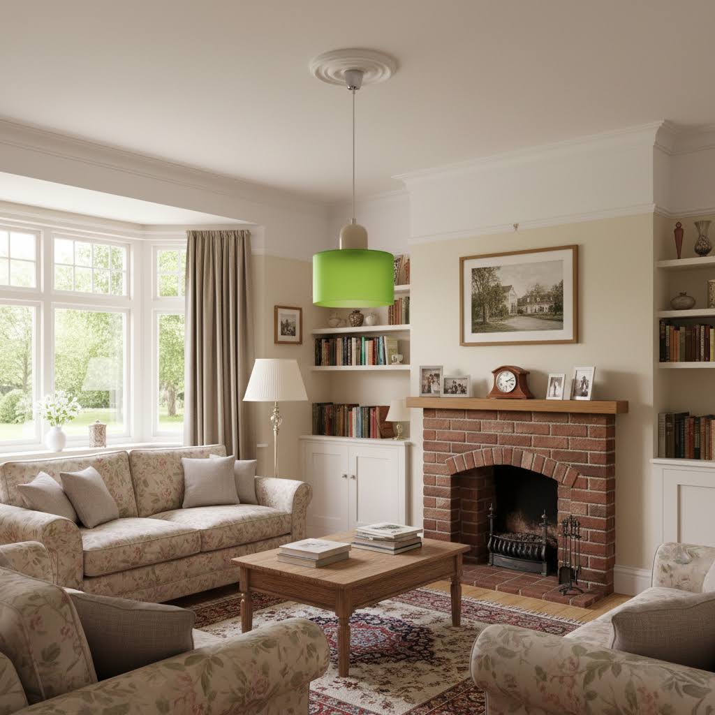 Bauhaus Coloured Glass Pendant Light