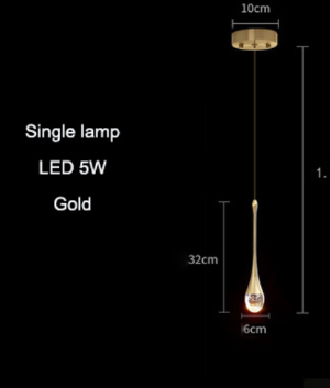 Crystal Water Drop Pendant Light