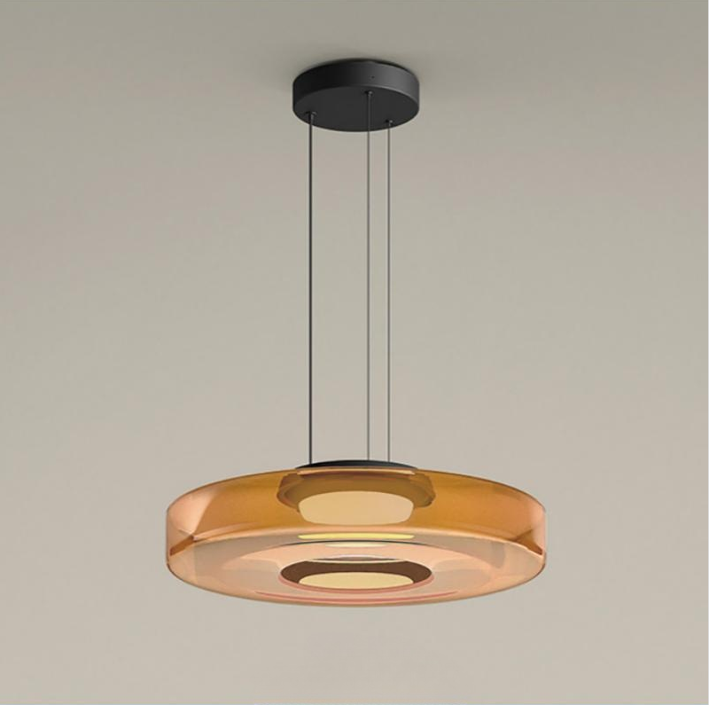 Bauhaus Tiered Glass Disc Pendant Light