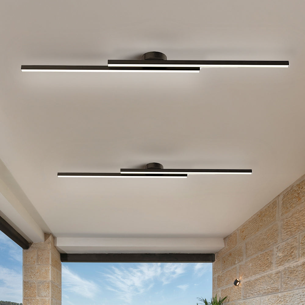 Modern Linear LED Semi-Flush Ceiling Light – Slim Strip Fixture
