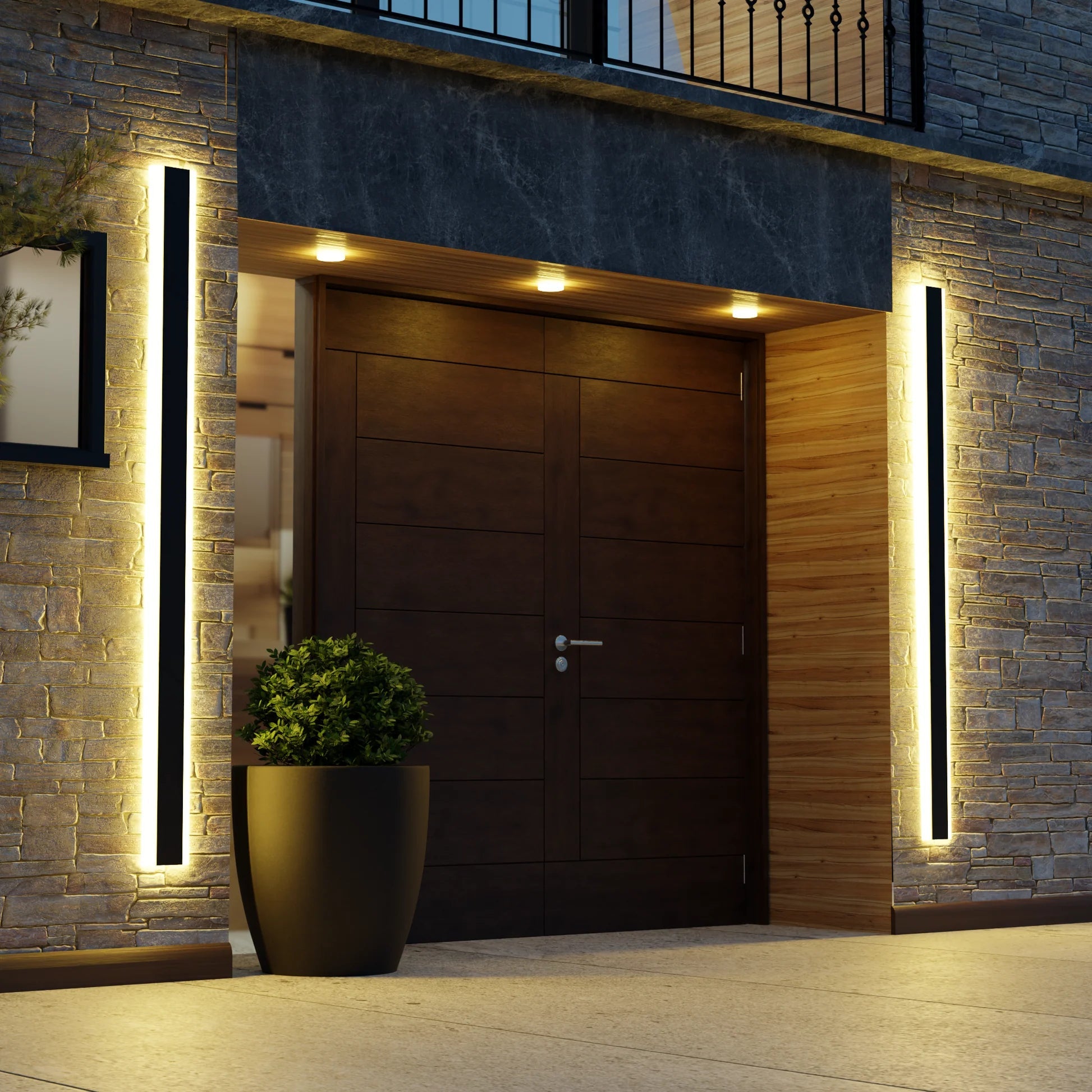 Minimalist Linear LED Outdoor Wall Light - Waterproof Wall Mount for Porch and Exterior Use
