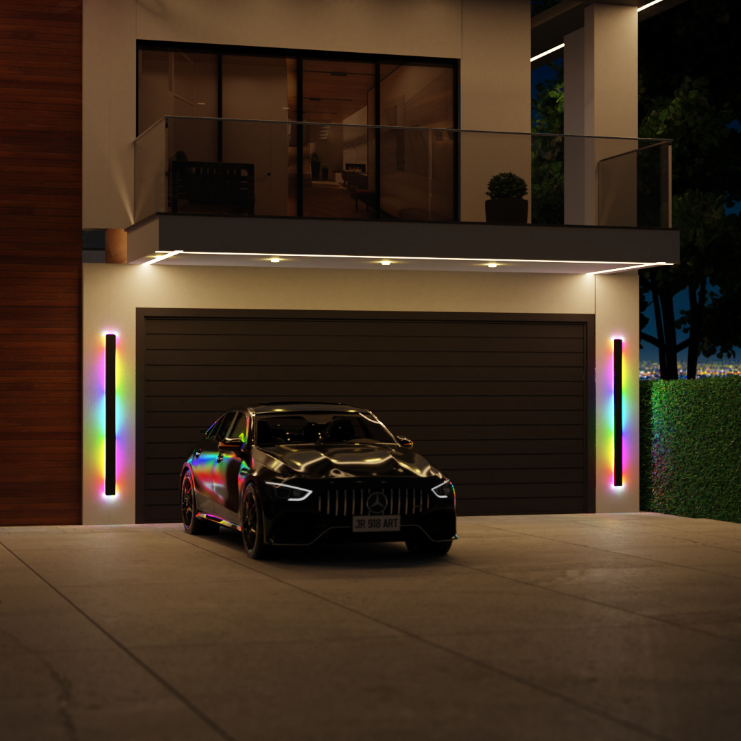 Minimalist Linear LED Outdoor Wall Light - Waterproof Wall Mount for Porch and Exterior Use
