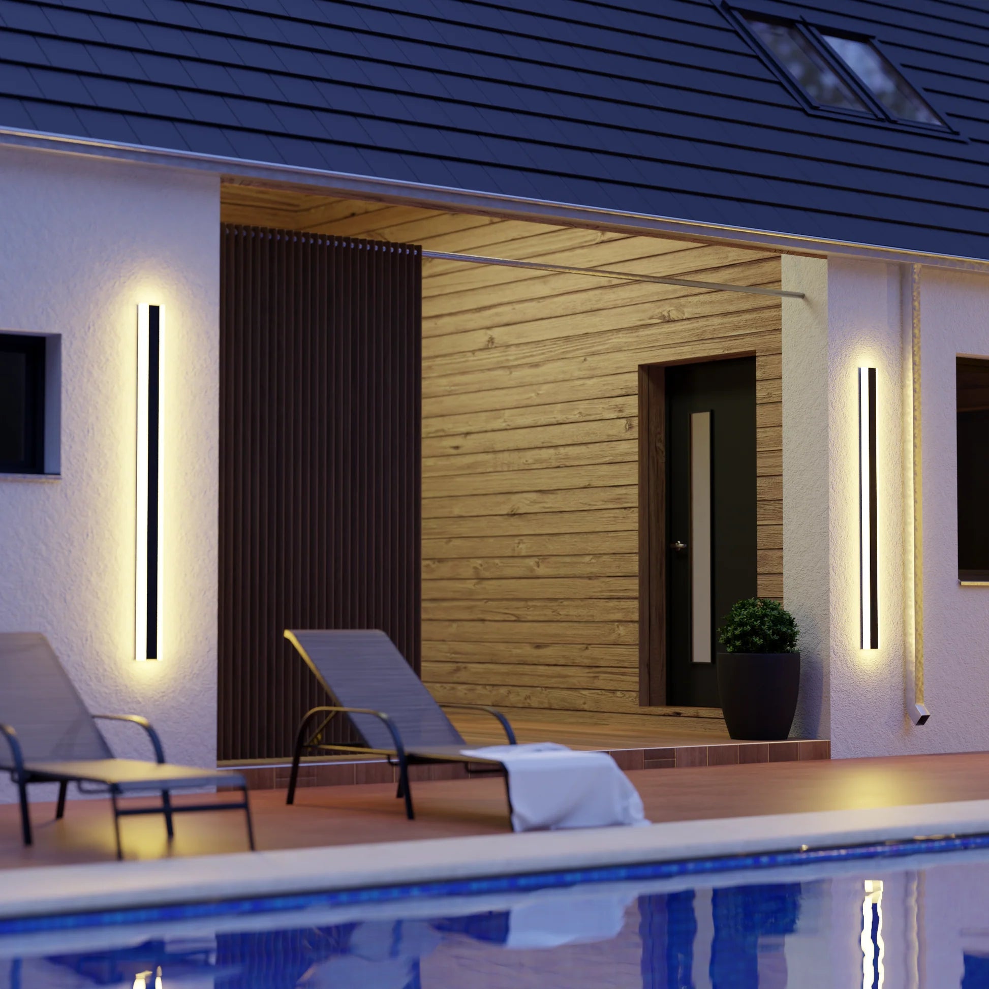 Minimalist Linear LED Outdoor Wall Light - Waterproof Wall Mount for Porch and Exterior Use