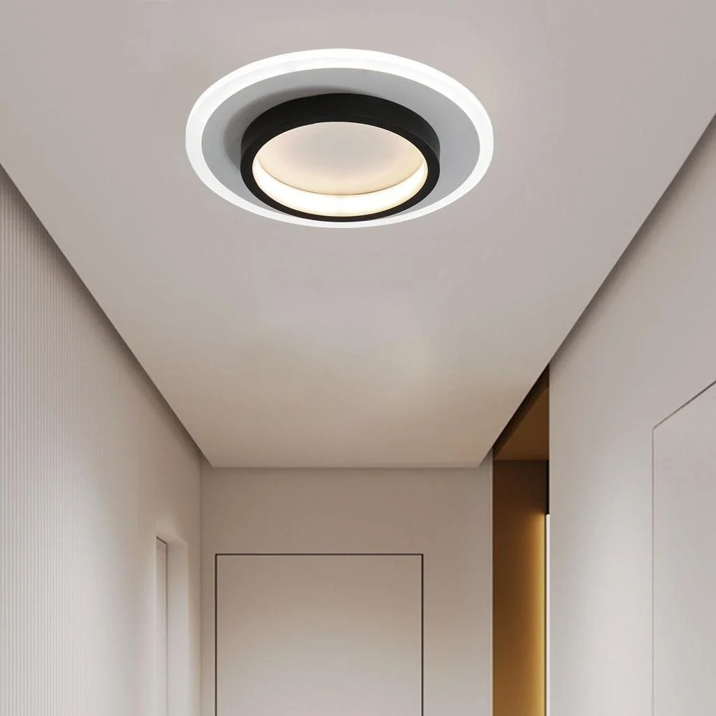 Modern Round LED Flush Ceiling Light – Halo Ring Low Profile Fixture