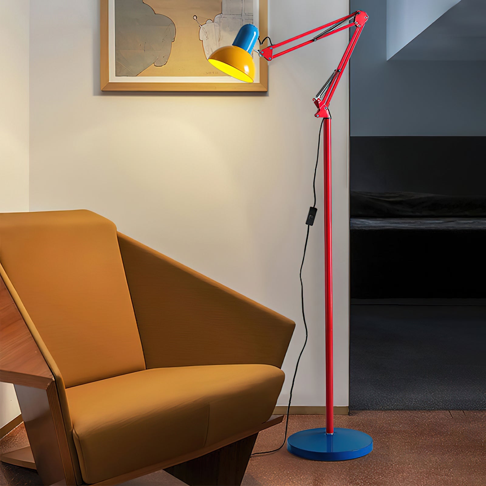 Memphis Adjustable Floor Lamp – Color Block Articulated Standing Light