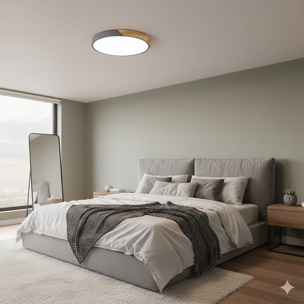 Modern Round LED Flush Ceiling Light – Color Accent Low Profile Fixture