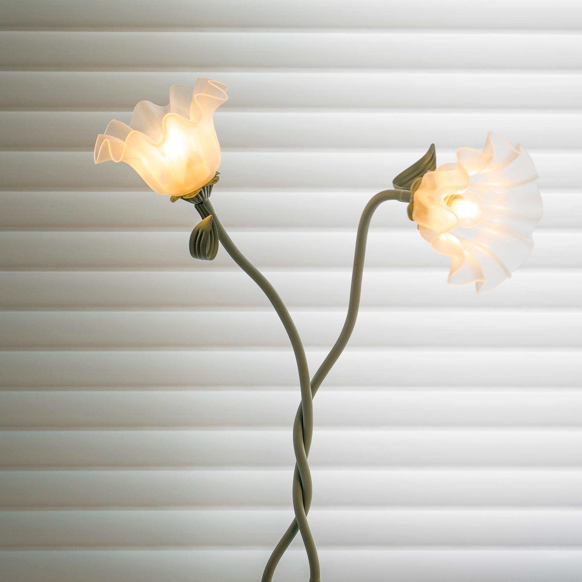 Twisted Stem Floral Floor Lamp