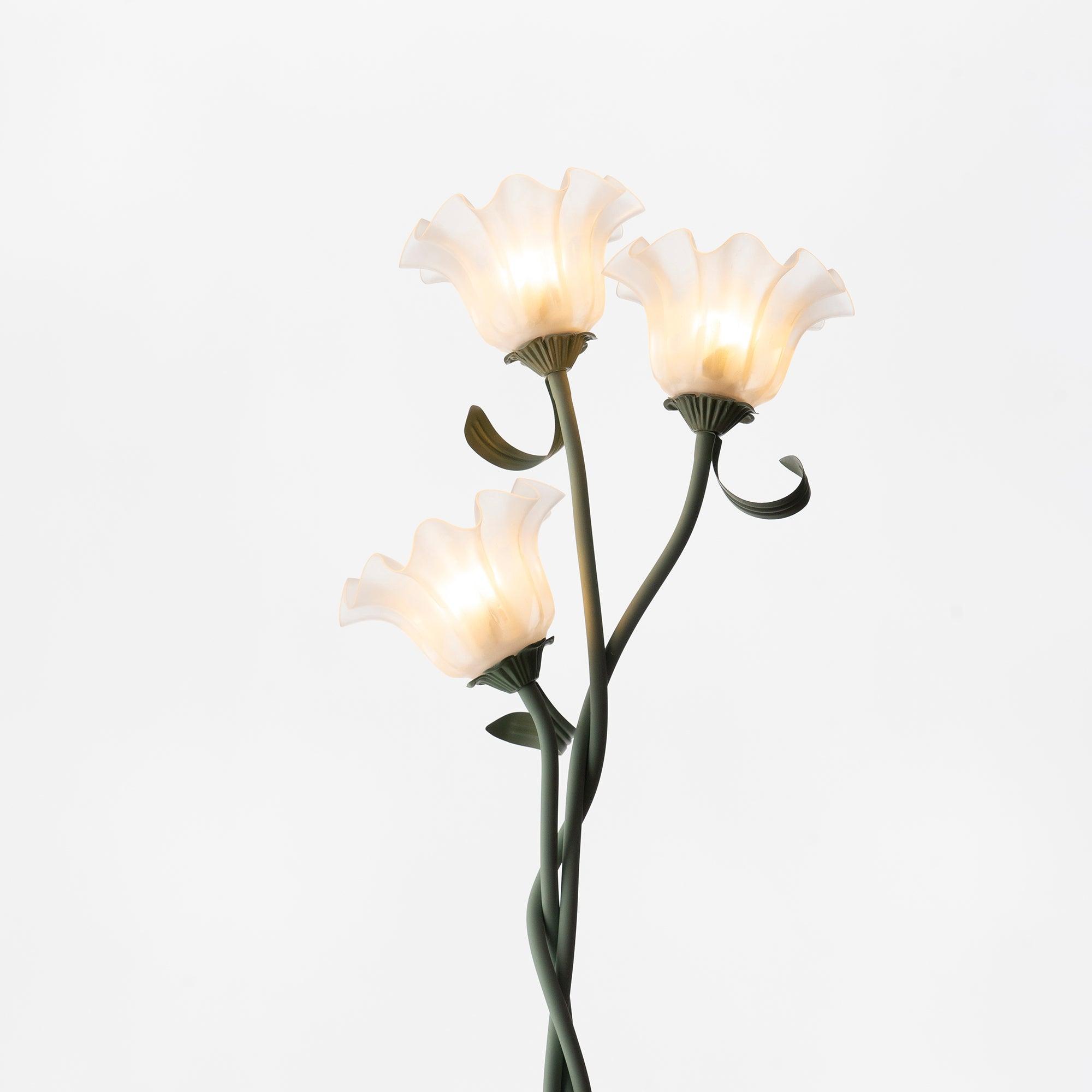 Twisted Stem Floral Floor Lamp