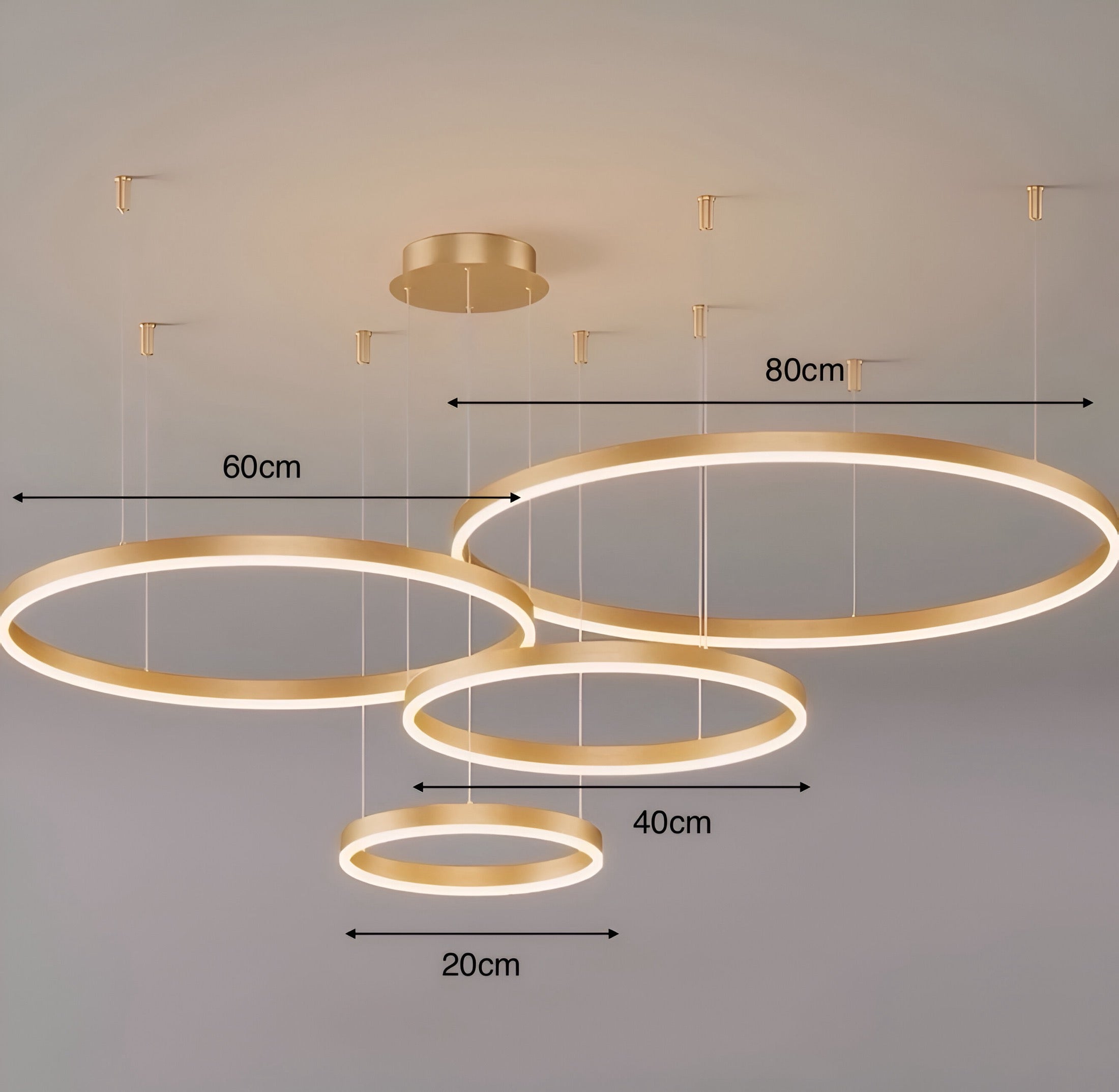 Modern LED Ring Chandelier – Adjustable Multi-Ring Pendant Light