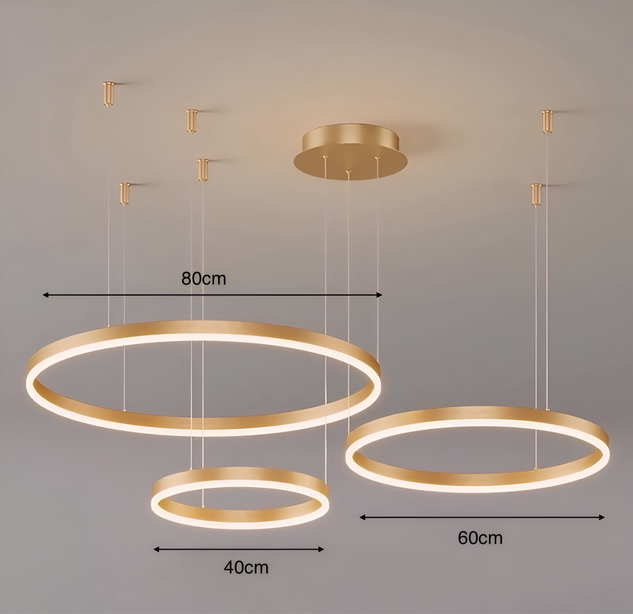 Modern LED Ring Chandelier – Adjustable Multi-Ring Pendant Light