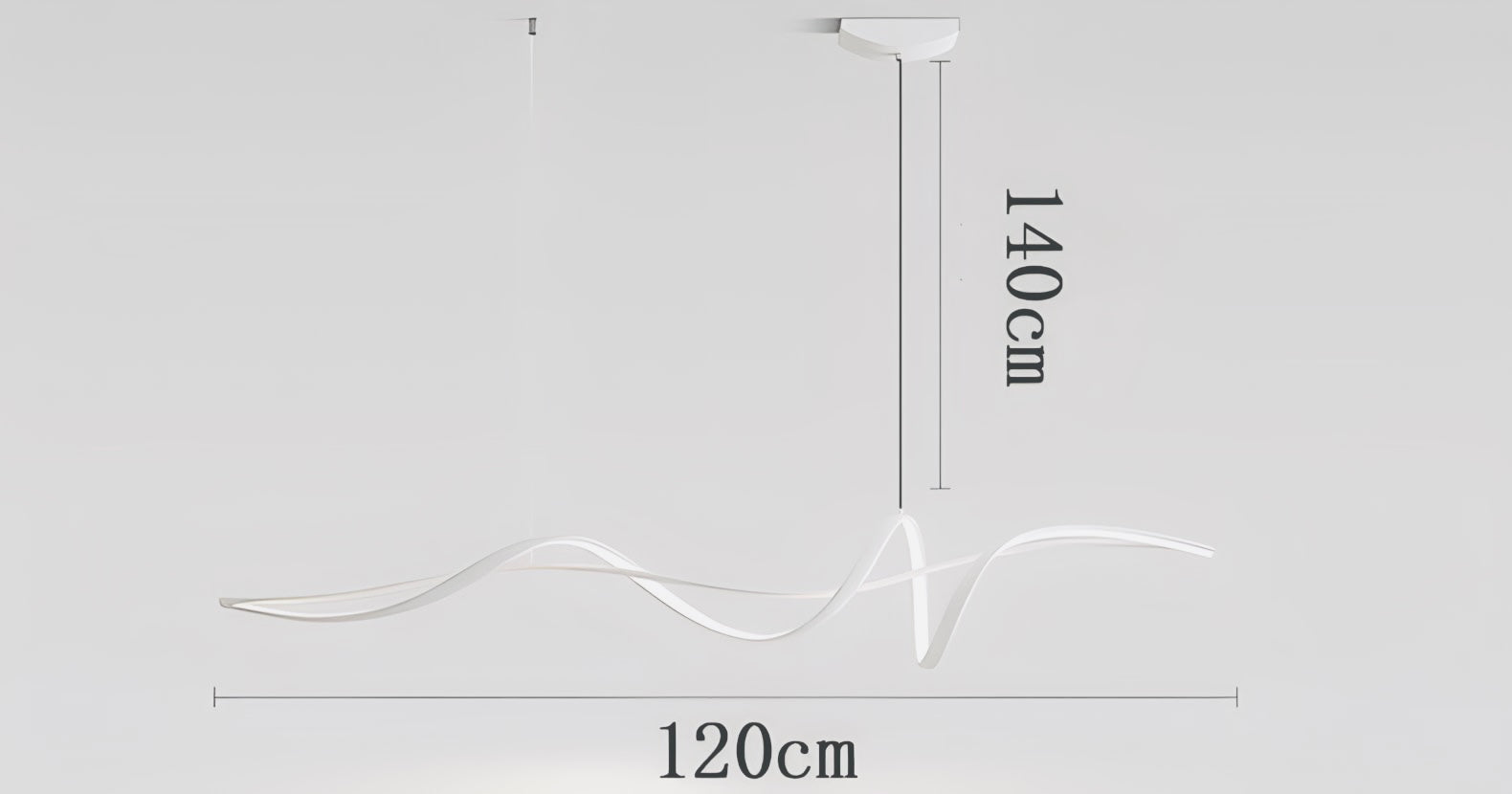 Modern Wave LED Linear Chandelier – 120 / 140cm Minimalist Pendant