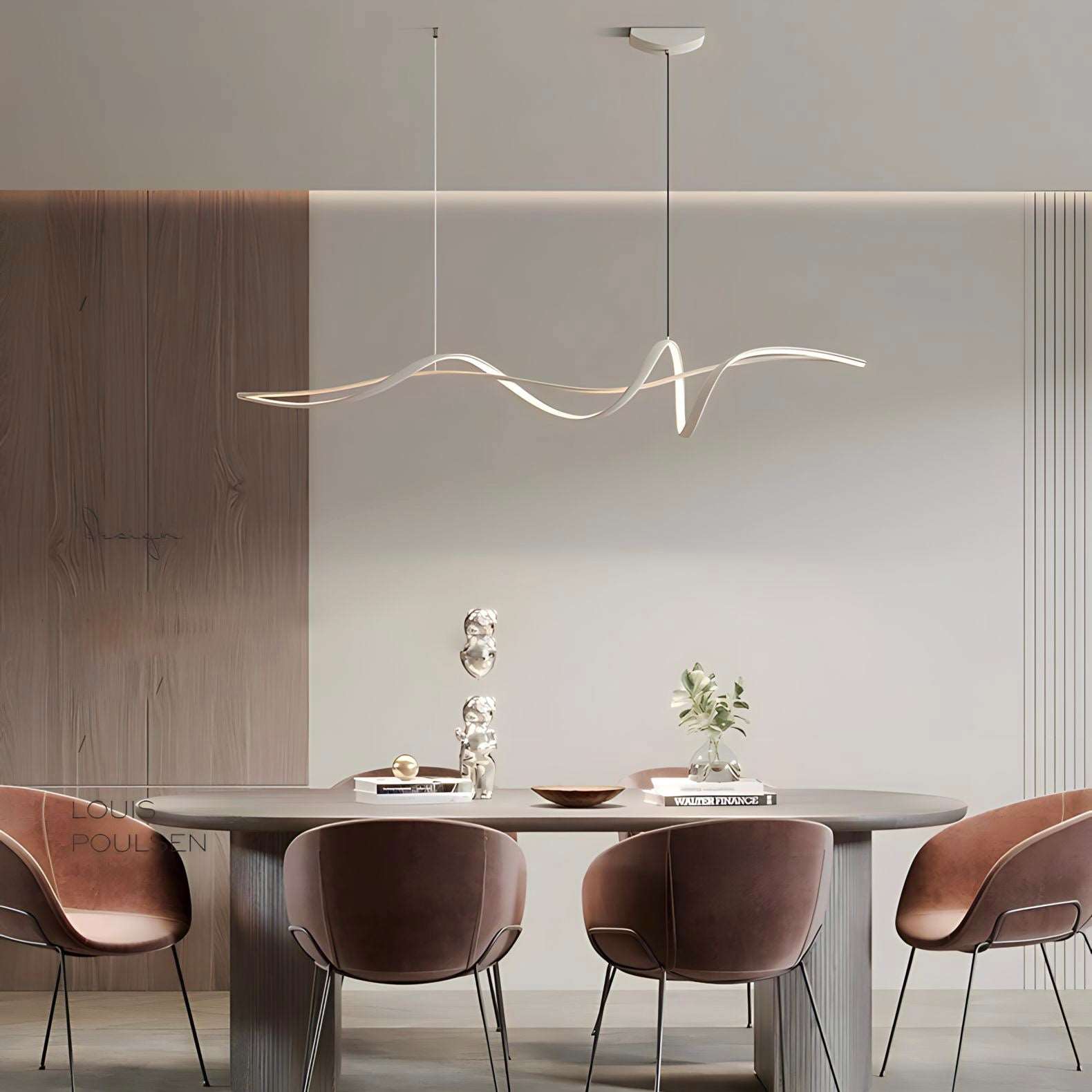 Modern Wave LED Linear Chandelier – 120 / 140cm Minimalist Pendant