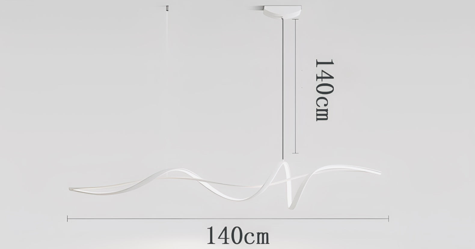 Modern Wave LED Linear Chandelier – 120 / 140cm Minimalist Pendant