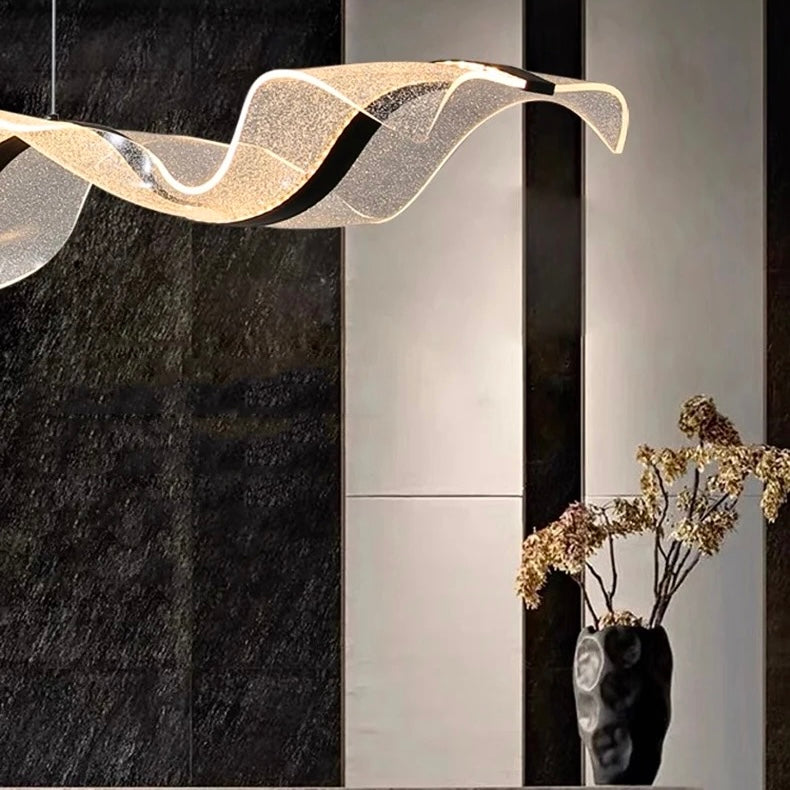 Modern Wave LED Linear Chandelier – 100 / 120 / 150cm Sculptural Pendant