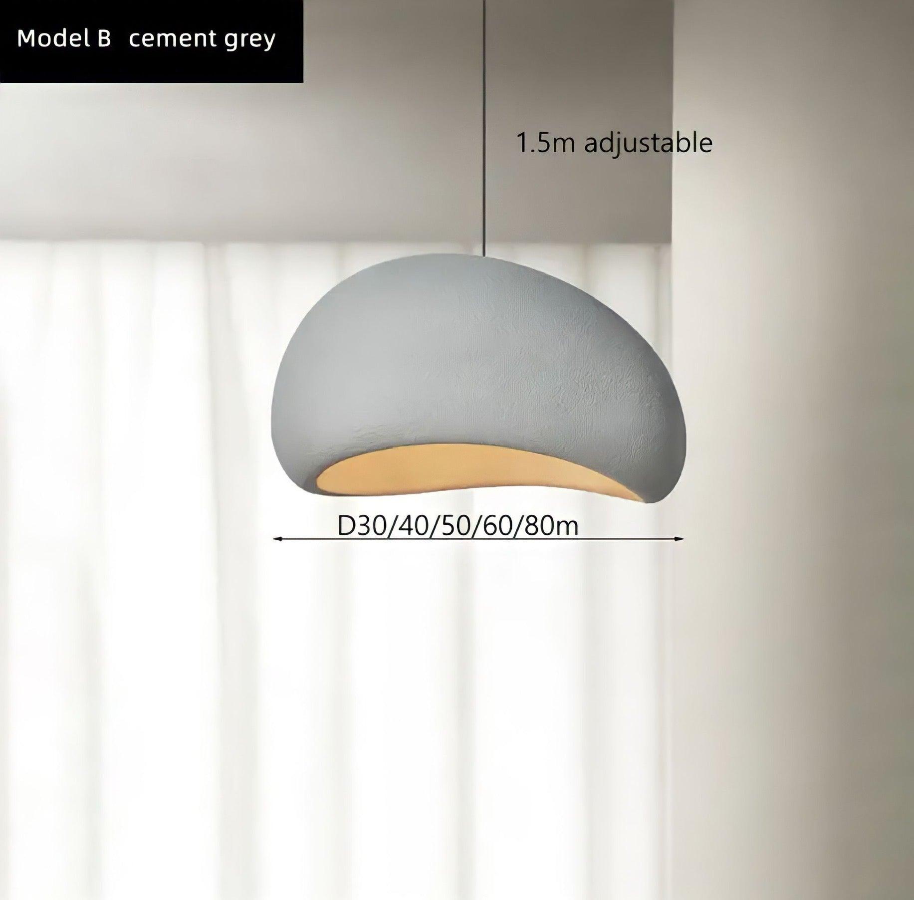 Wabi-Sabi Dome Pendant Light – Textured Resin Hanging Lamp (30–80cm)