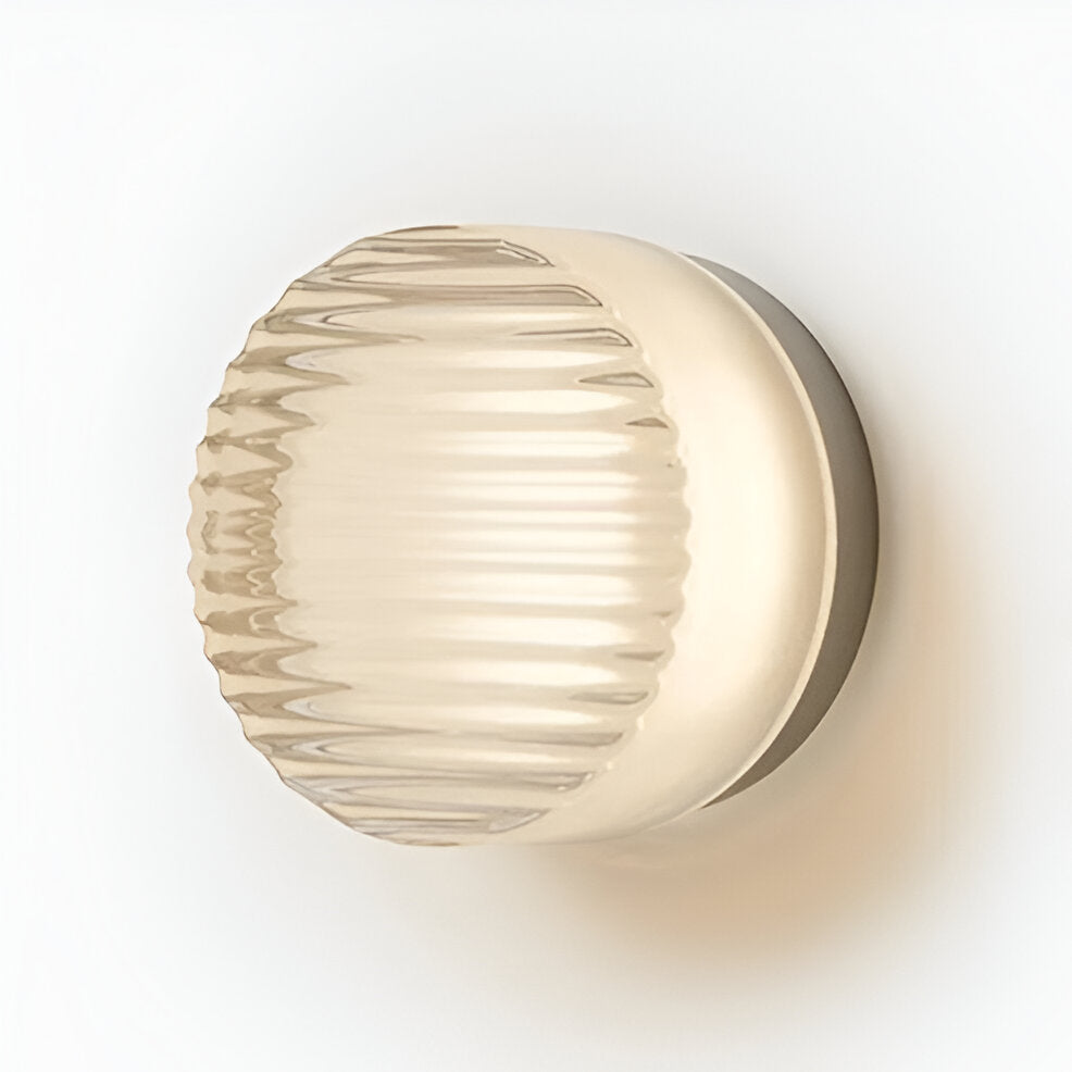 Ribbed Round LED Wall Light