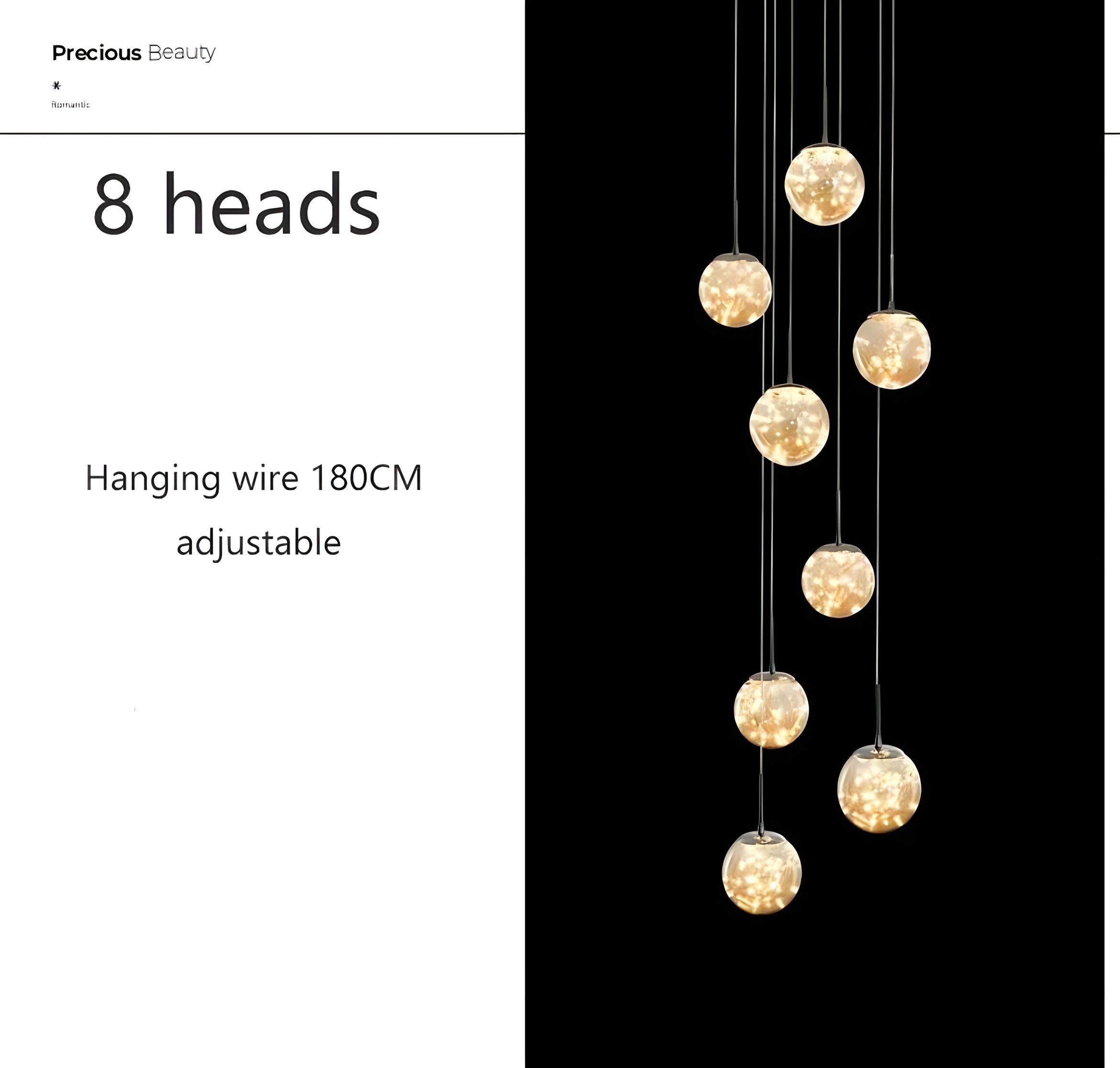 Modern Glass Cluster Chandelier – Staircase Multi-Pendant Light (8–30 Heads)