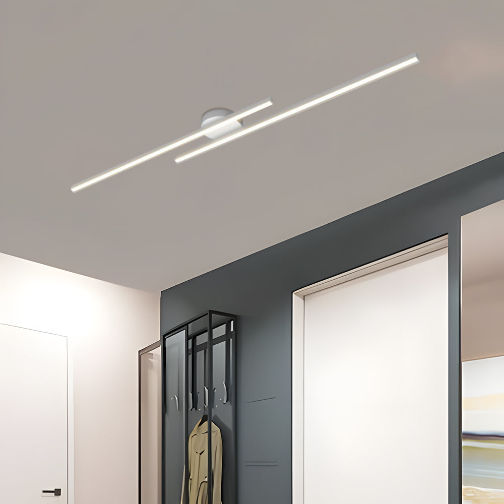 Modern Linear LED Semi-Flush Ceiling Light – Slim Strip Fixture