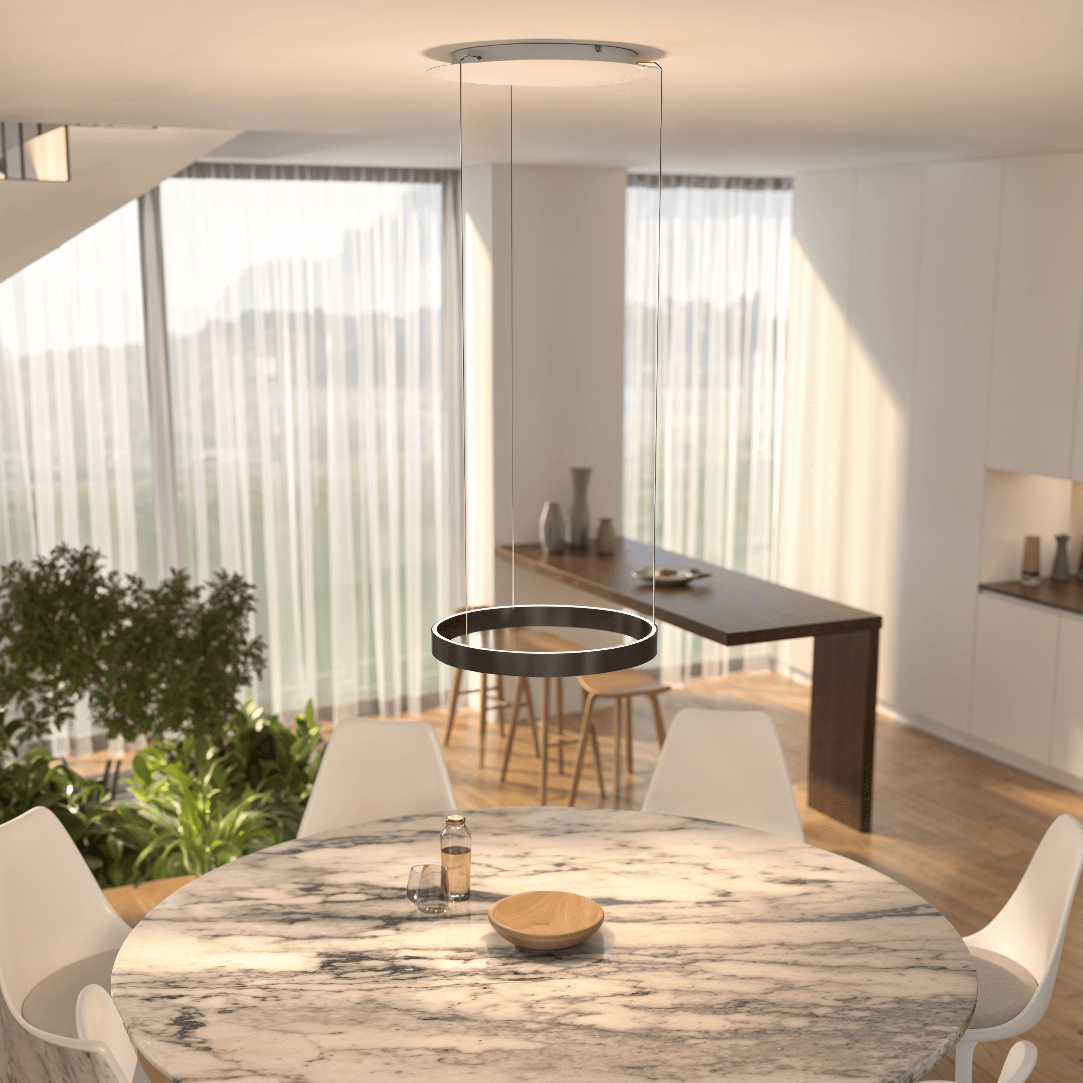 Modern LED Ring Pendant Light for Dining Spaces