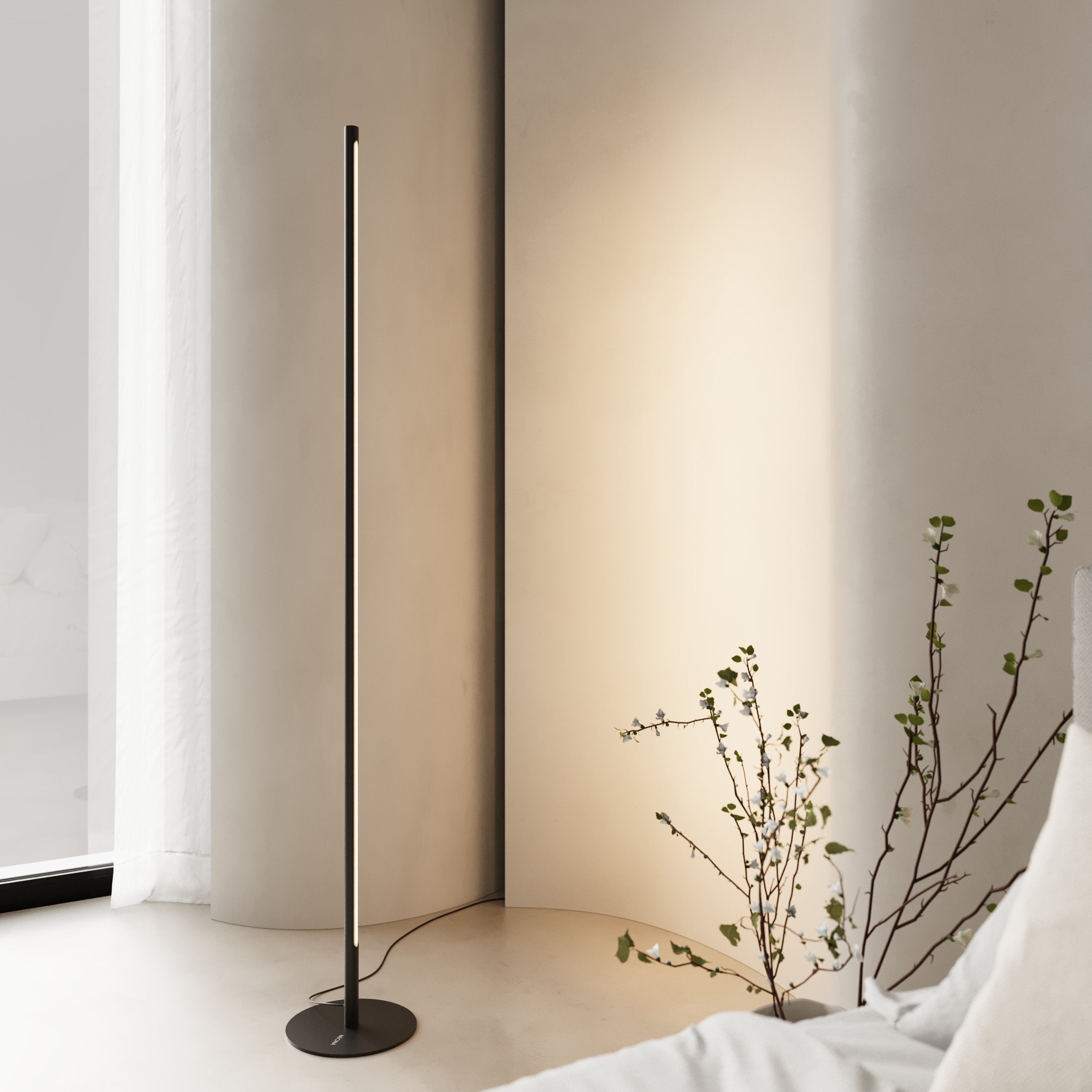 Modern Slim LED Floor Lamp – Minimalist Linear Standing Light for Living Rooms