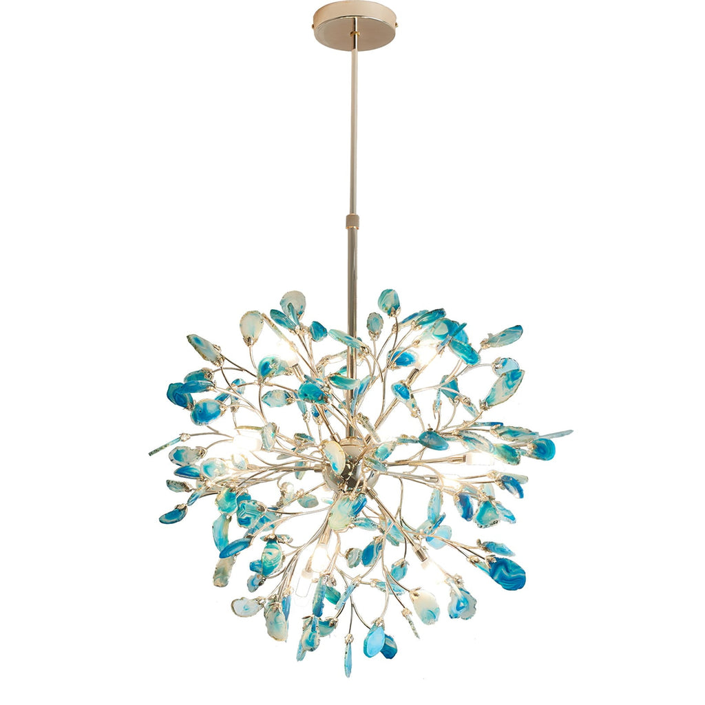 Multicolor Crystal Branch Chandelier in Gold Finish