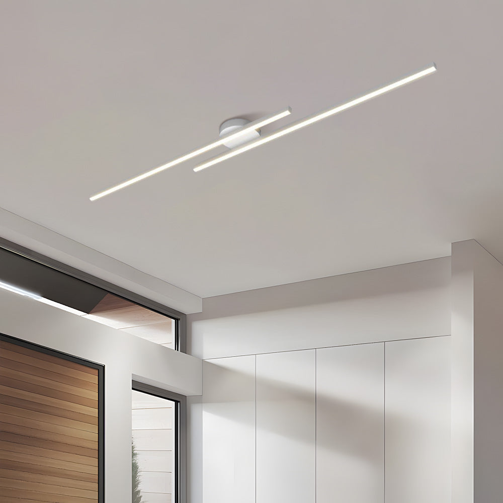Modern Linear LED Semi-Flush Ceiling Light – Slim Strip Fixture