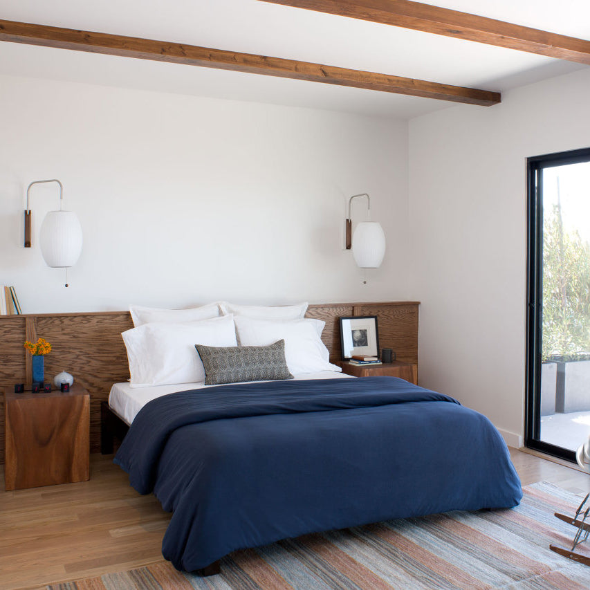 Mid-Century Plug-In Wall Light with Ribbed Shade and Wooden Backplate