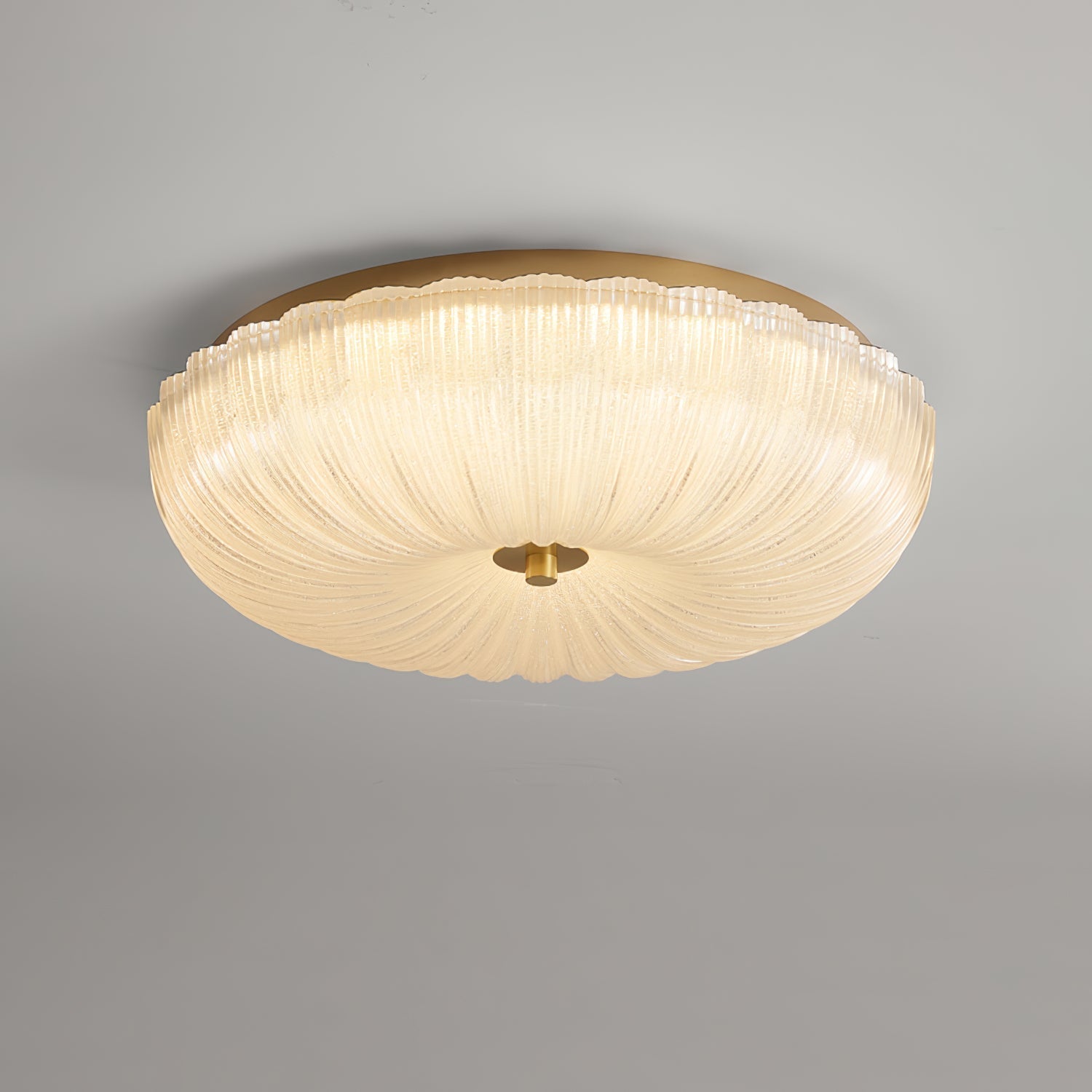 Ripple Glass Flush Mount Ceiling Light – Textured LED Halo Fixture