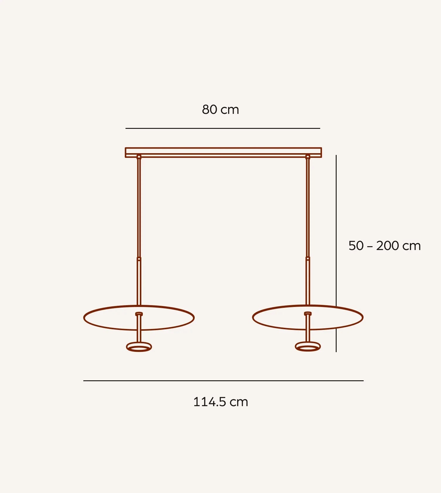 Modern Dual Disc Pendant Light in Walnut or Black Finish